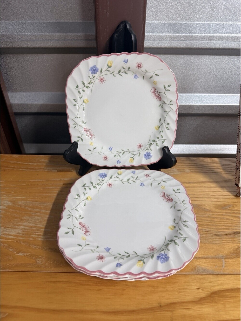 VTG 6 Johnson Brothers Summer Chintz 6 1/4" Square Salad Plates Set of Six *